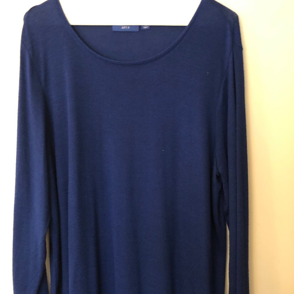 Apt 9 XL  Womens Royal Blue Lg Sleeve Top